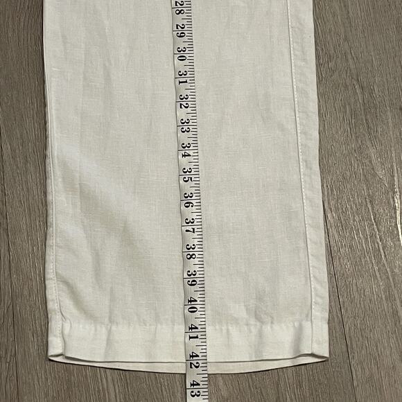 Chico’s Women 100% Linen Pants Size 1 Wide Leg Vacation Resort Cruise - Picture 7 of 9